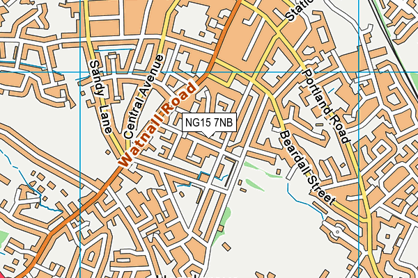 NG15 7NB map - OS VectorMap District (Ordnance Survey)