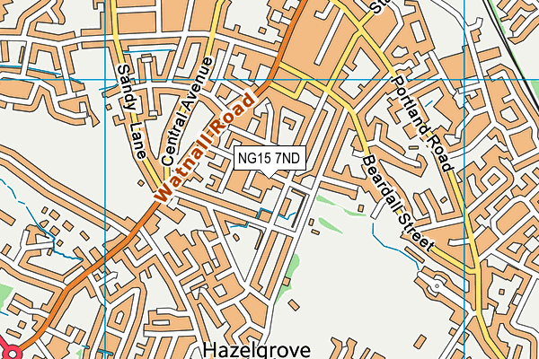 NG15 7ND map - OS VectorMap District (Ordnance Survey)