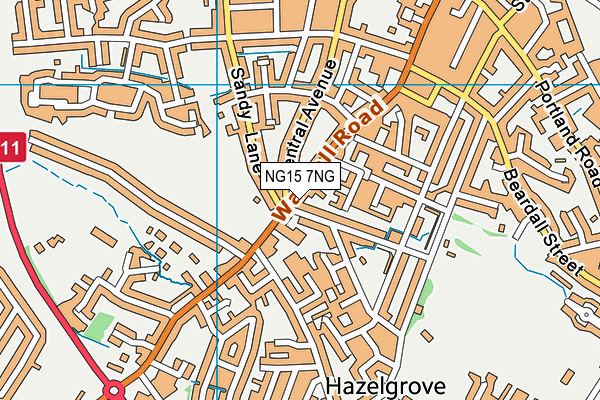 NG15 7NG map - OS VectorMap District (Ordnance Survey)