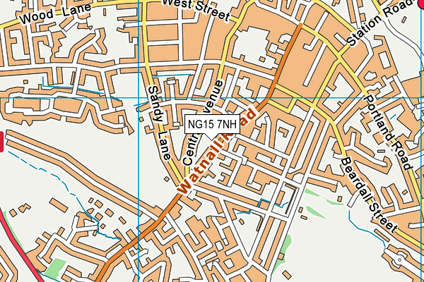 NG15 7NH map - OS VectorMap District (Ordnance Survey)