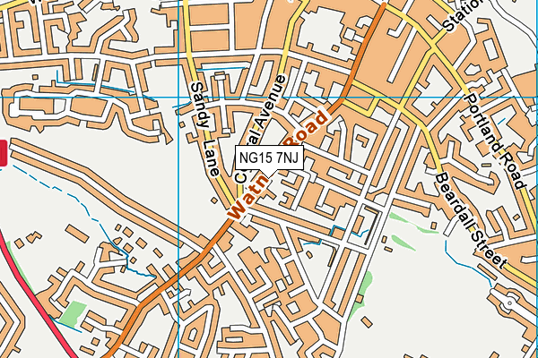 NG15 7NJ map - OS VectorMap District (Ordnance Survey)