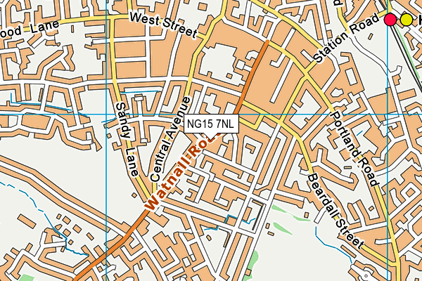 NG15 7NL map - OS VectorMap District (Ordnance Survey)
