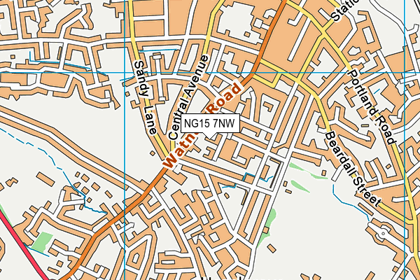 NG15 7NW map - OS VectorMap District (Ordnance Survey)