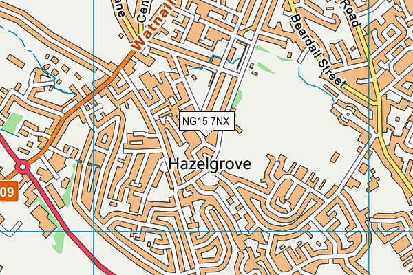 NG15 7NX map - OS VectorMap District (Ordnance Survey)
