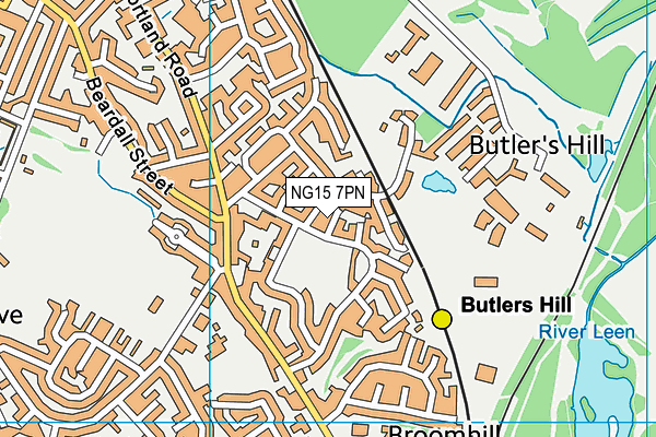 NG15 7PN map - OS VectorMap District (Ordnance Survey)