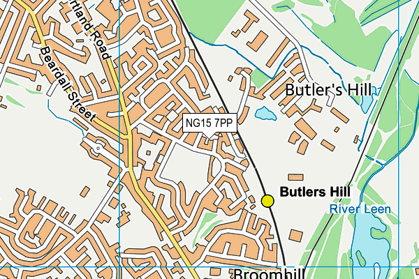 NG15 7PP map - OS VectorMap District (Ordnance Survey)