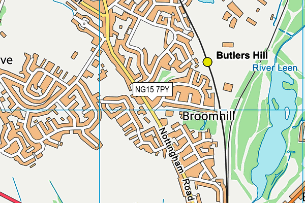 NG15 7PY map - OS VectorMap District (Ordnance Survey)