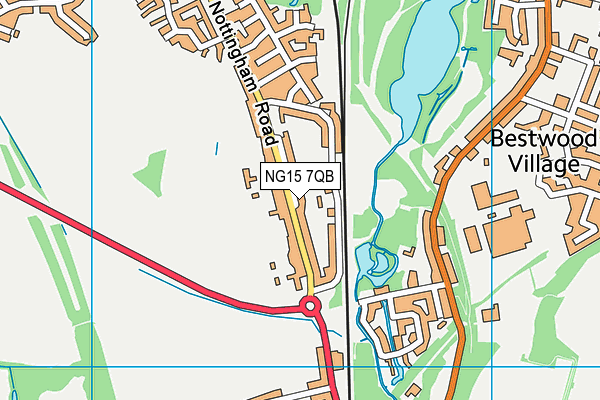 NG15 7QB map - OS VectorMap District (Ordnance Survey)