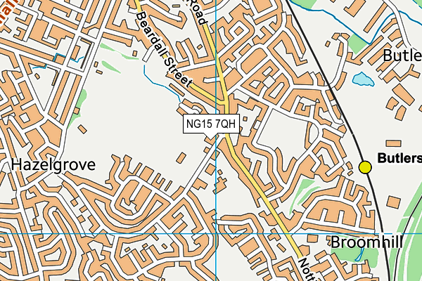 NG15 7QH map - OS VectorMap District (Ordnance Survey)