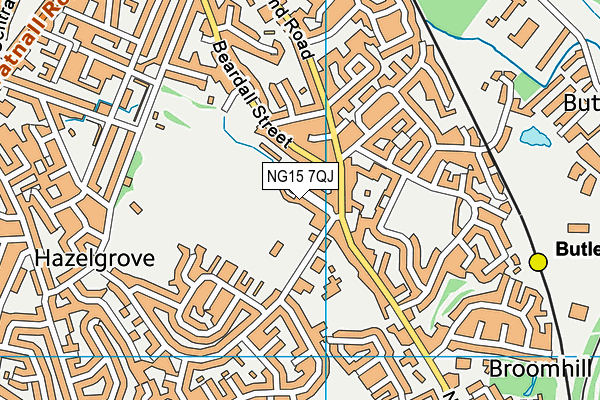 NG15 7QJ map - OS VectorMap District (Ordnance Survey)