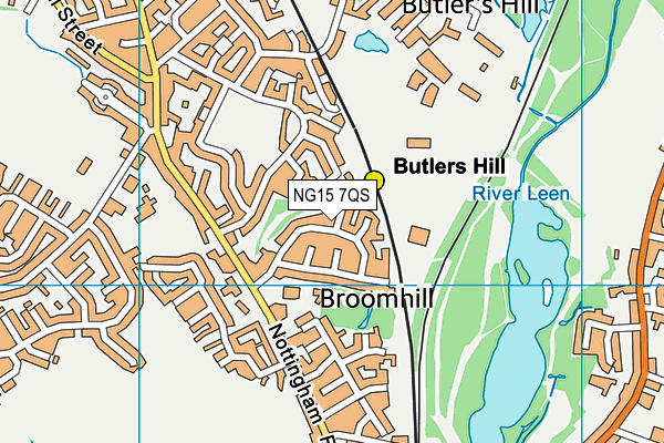 NG15 7QS map - OS VectorMap District (Ordnance Survey)