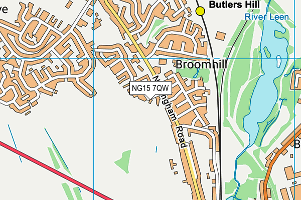 NG15 7QW map - OS VectorMap District (Ordnance Survey)