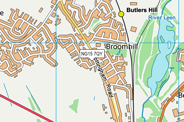 NG15 7QY map - OS VectorMap District (Ordnance Survey)