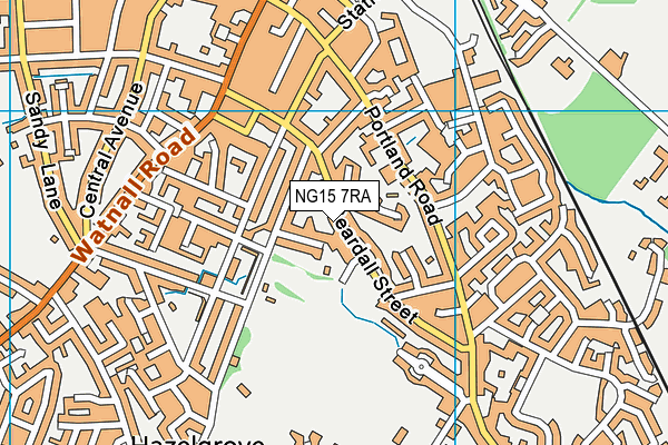 NG15 7RA map - OS VectorMap District (Ordnance Survey)
