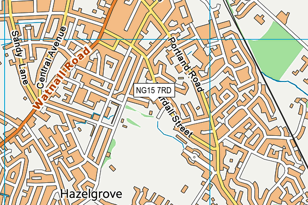 NG15 7RD map - OS VectorMap District (Ordnance Survey)