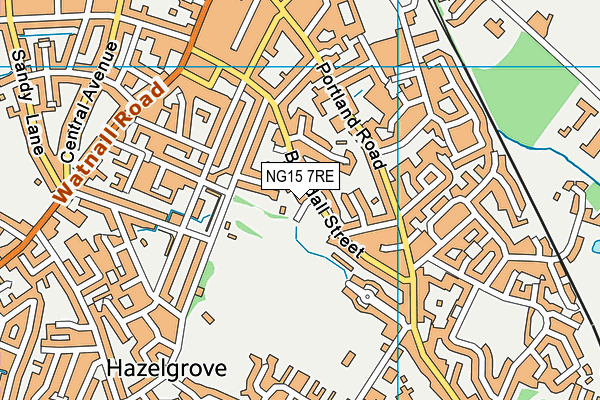 NG15 7RE map - OS VectorMap District (Ordnance Survey)