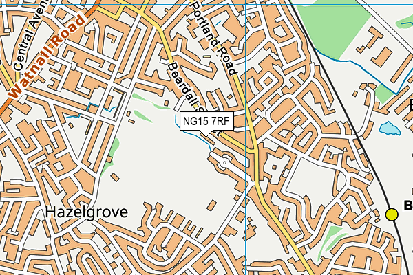 NG15 7RF map - OS VectorMap District (Ordnance Survey)