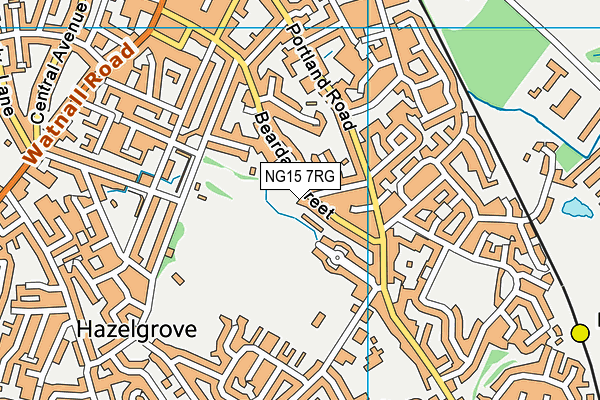 NG15 7RG map - OS VectorMap District (Ordnance Survey)
