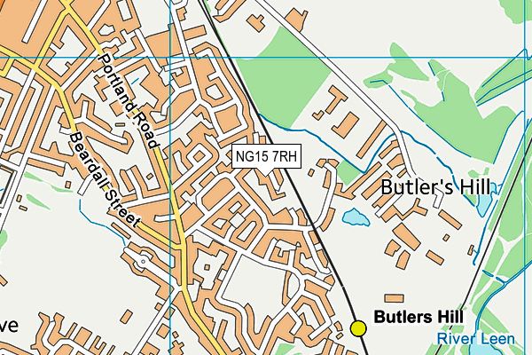 NG15 7RH map - OS VectorMap District (Ordnance Survey)
