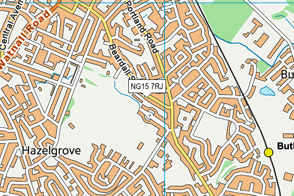 NG15 7RJ map - OS VectorMap District (Ordnance Survey)
