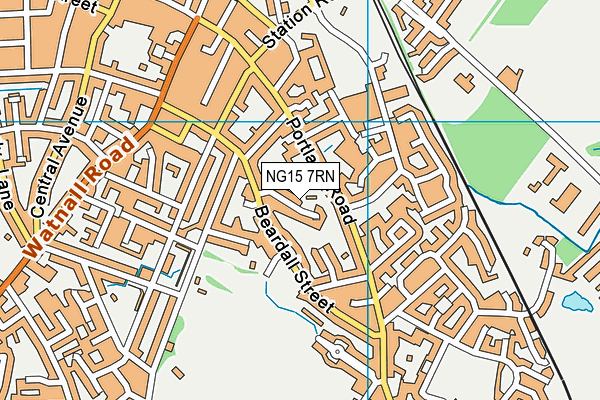 NG15 7RN map - OS VectorMap District (Ordnance Survey)