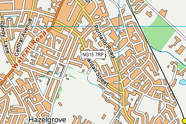 NG15 7RP map - OS VectorMap District (Ordnance Survey)