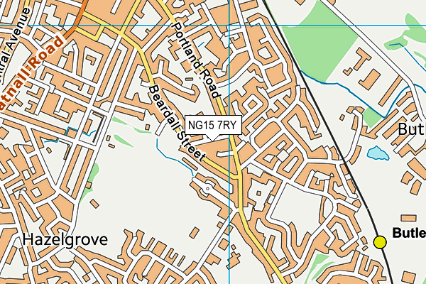 NG15 7RY map - OS VectorMap District (Ordnance Survey)