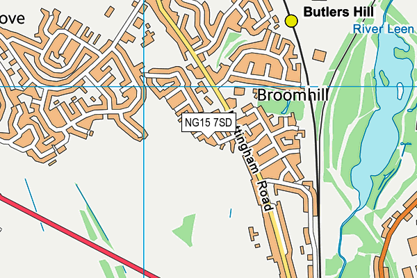 NG15 7SD map - OS VectorMap District (Ordnance Survey)