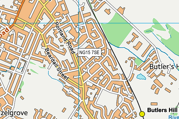 NG15 7SE map - OS VectorMap District (Ordnance Survey)