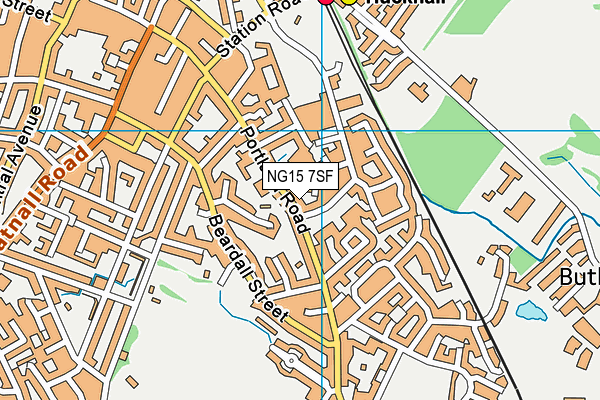 NG15 7SF map - OS VectorMap District (Ordnance Survey)