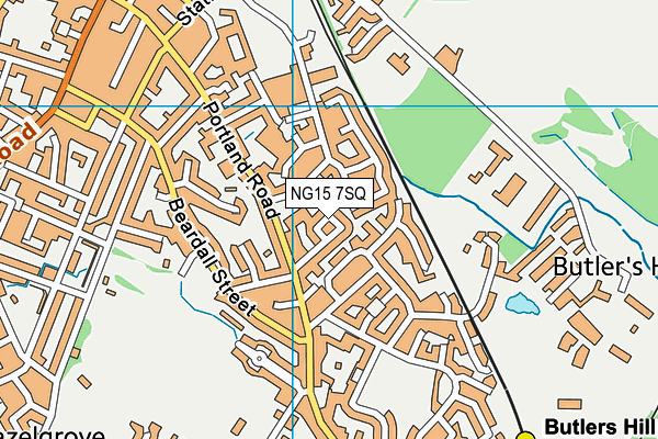 NG15 7SQ map - OS VectorMap District (Ordnance Survey)