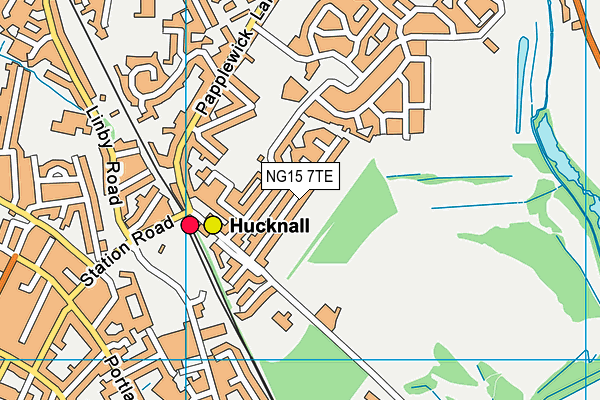 NG15 7TE map - OS VectorMap District (Ordnance Survey)