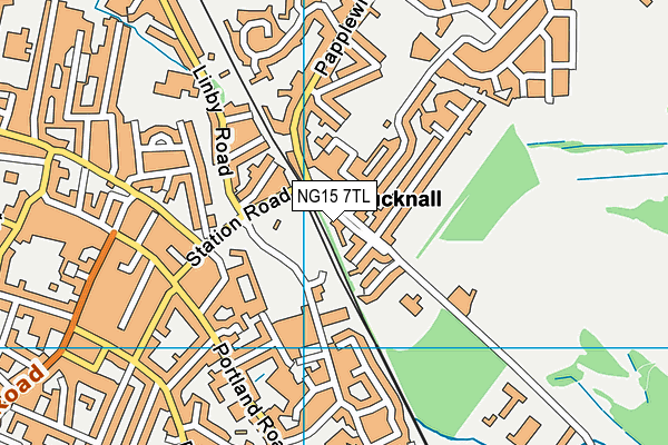 NG15 7TL map - OS VectorMap District (Ordnance Survey)