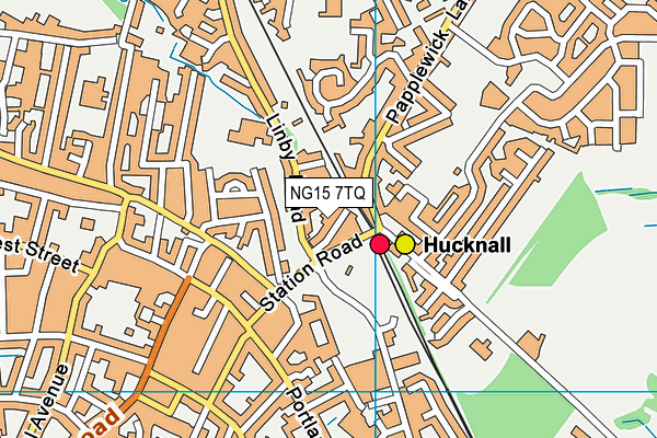 NG15 7TQ map - OS VectorMap District (Ordnance Survey)