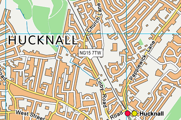 NG15 7TW map - OS VectorMap District (Ordnance Survey)