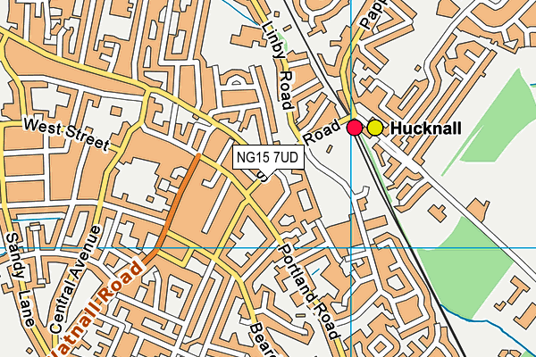NG15 7UD map - OS VectorMap District (Ordnance Survey)