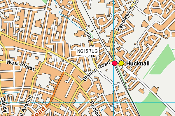 NG15 7UG map - OS VectorMap District (Ordnance Survey)