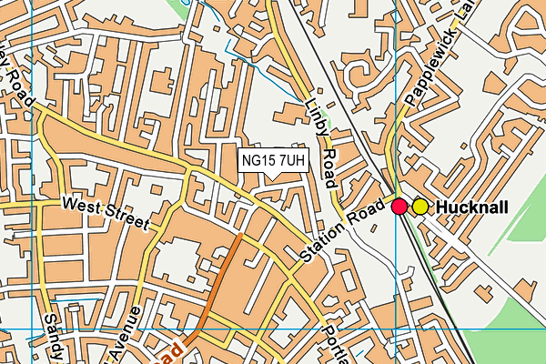 NG15 7UH map - OS VectorMap District (Ordnance Survey)