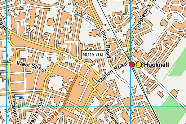 NG15 7UJ map - OS VectorMap District (Ordnance Survey)