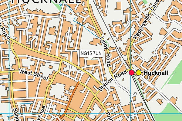 NG15 7UN map - OS VectorMap District (Ordnance Survey)