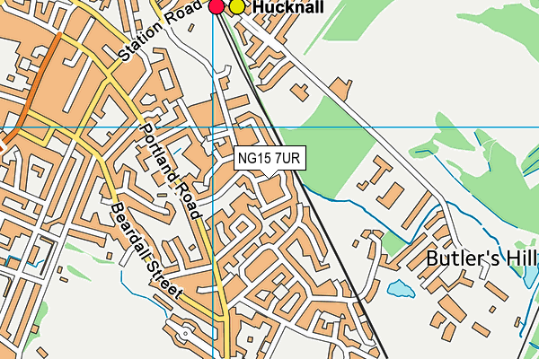 NG15 7UR map - OS VectorMap District (Ordnance Survey)