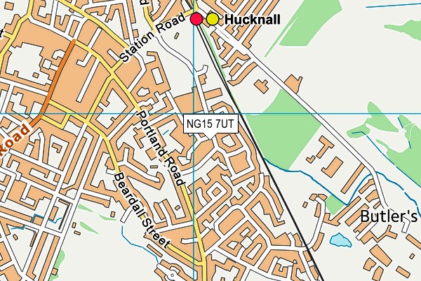 NG15 7UT map - OS VectorMap District (Ordnance Survey)