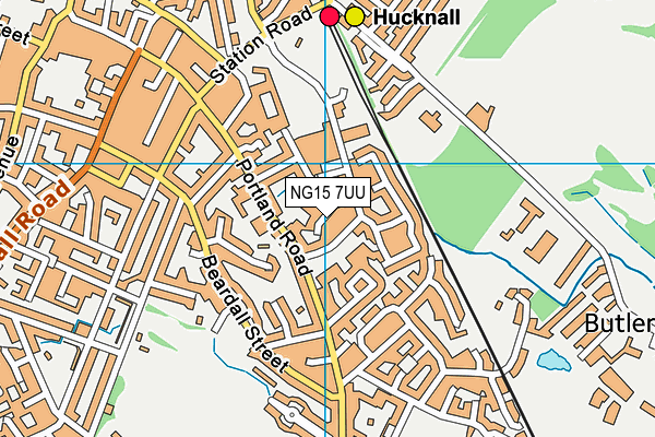 NG15 7UU map - OS VectorMap District (Ordnance Survey)