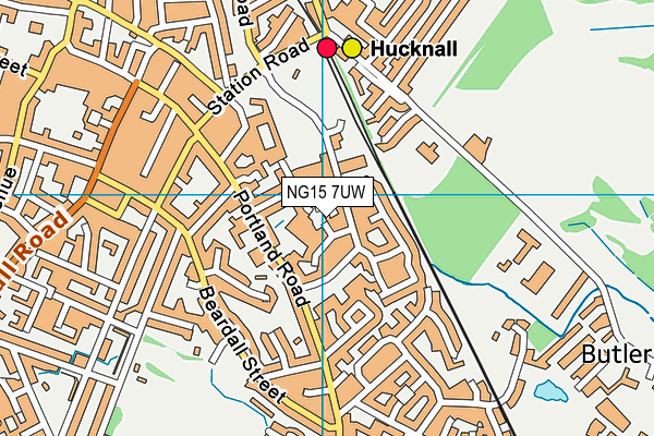 NG15 7UW map - OS VectorMap District (Ordnance Survey)
