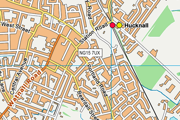 NG15 7UX map - OS VectorMap District (Ordnance Survey)