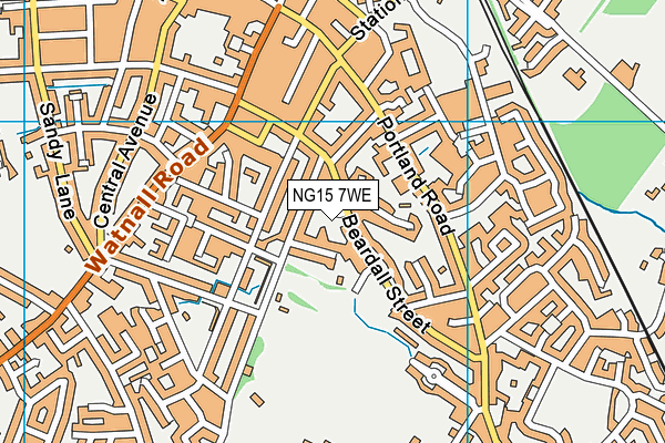 NG15 7WE map - OS VectorMap District (Ordnance Survey)