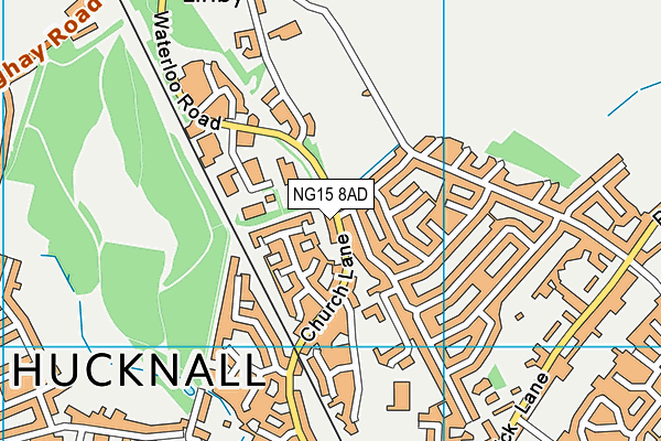 NG15 8AD map - OS VectorMap District (Ordnance Survey)