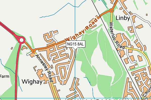NG15 8AL map - OS VectorMap District (Ordnance Survey)