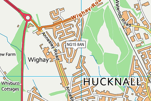 NG15 8AN map - OS VectorMap District (Ordnance Survey)