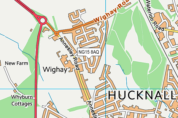 NG15 8AQ map - OS VectorMap District (Ordnance Survey)